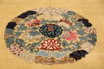 Saffron Yellow Oversize Antique Chinese Rug 49746 Central Medallion Nazmiyal