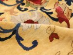 Saffron Yellow Oversize Antique Chinese Rug 49746 Floral Pile Nazmiyal