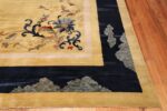 Saffron Yellow Oversize Antique Chinese Rug 49746 Side Corner Nazmiyal