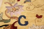 Saffron Yellow Oversize Antique Chinese Rug 49746 Violet Lily Nazmiyal