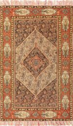 Silk and Wool Antique Persian Senneh Rug 49850 Nazmiyal
