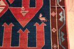 Small Size Tribal Antique Caucasian Avar Rug 49852 Border Design Nazmiyal
