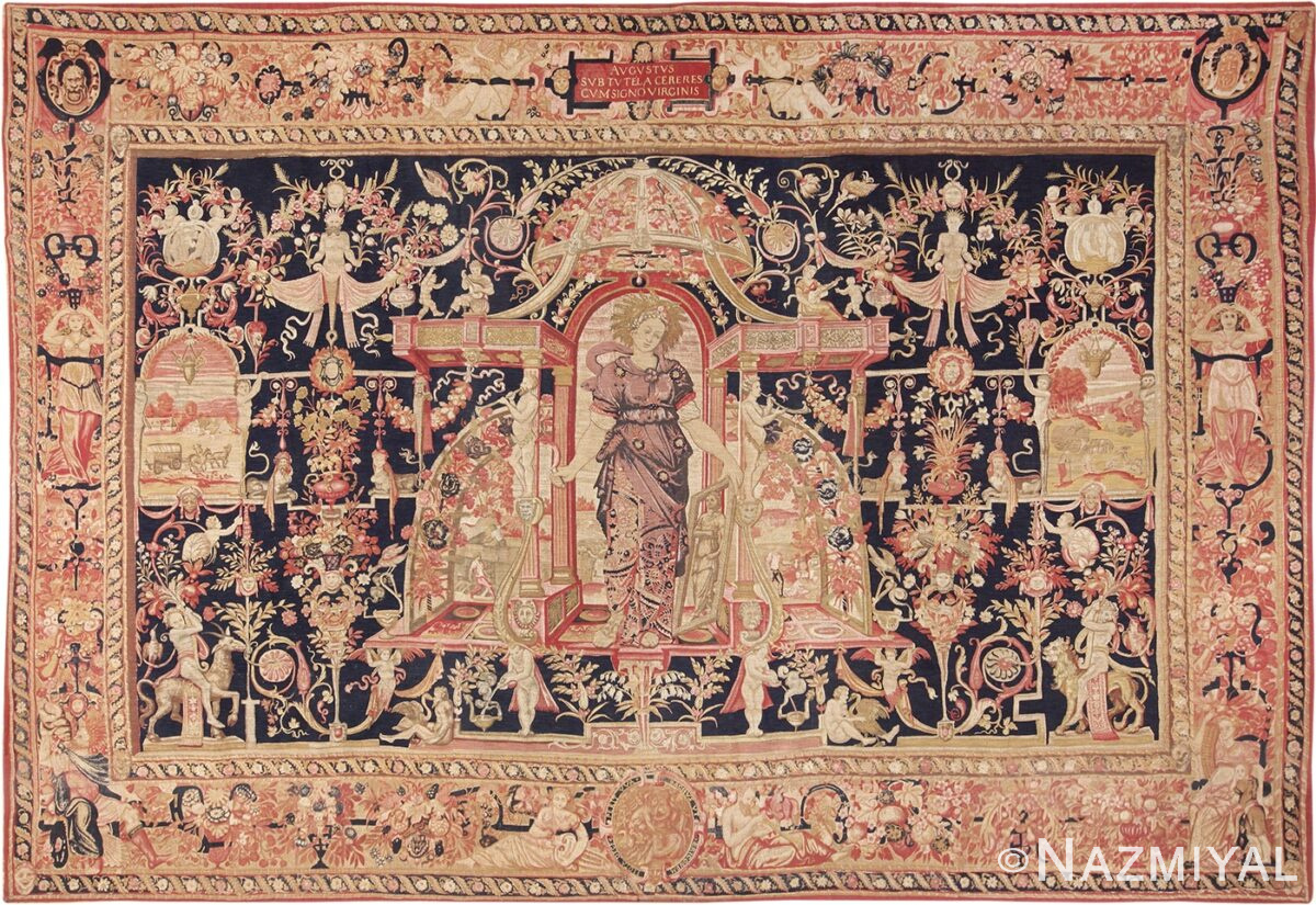 Antique D'Art De Rambouillet Edition French Tapestry 49901 Nazmiyal
