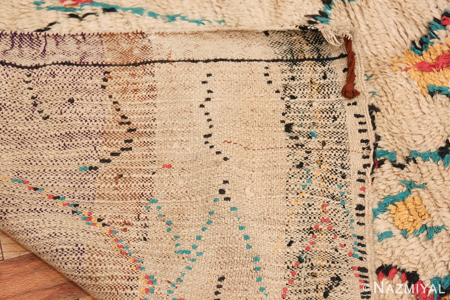 Colorful Small Size Vintage Moroccan Rug 49887 Woven Knots Nazmiyal