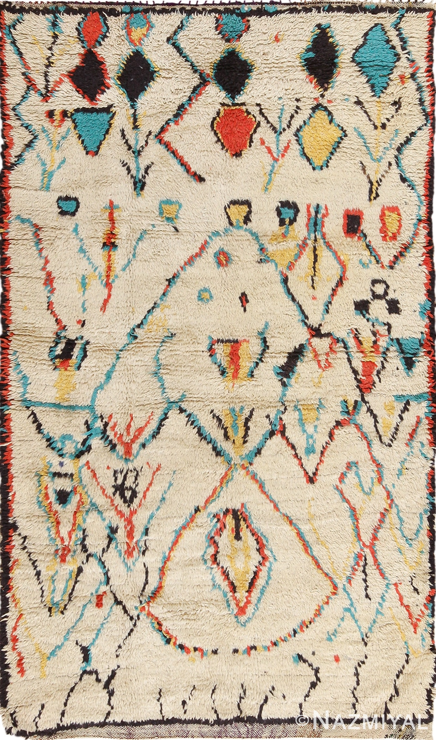 Colorful Small Size Vintage Moroccan Rug 49887 Nazmiyal