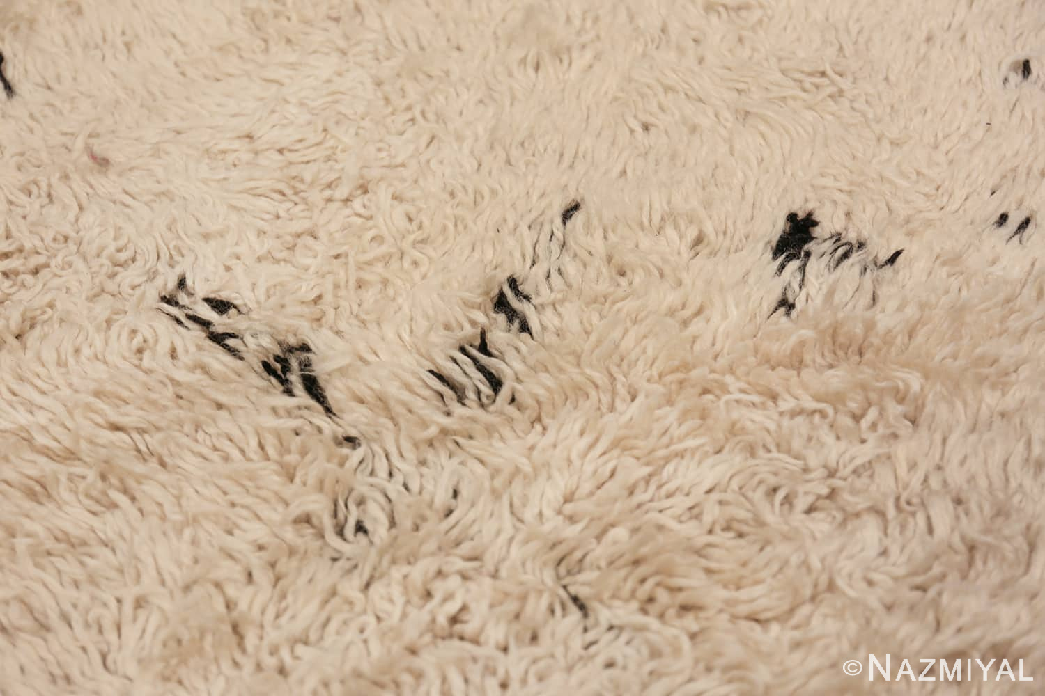Ivory Room Size Vintage Moroccan Rug 49870 Closeup Texture Nazmiyal