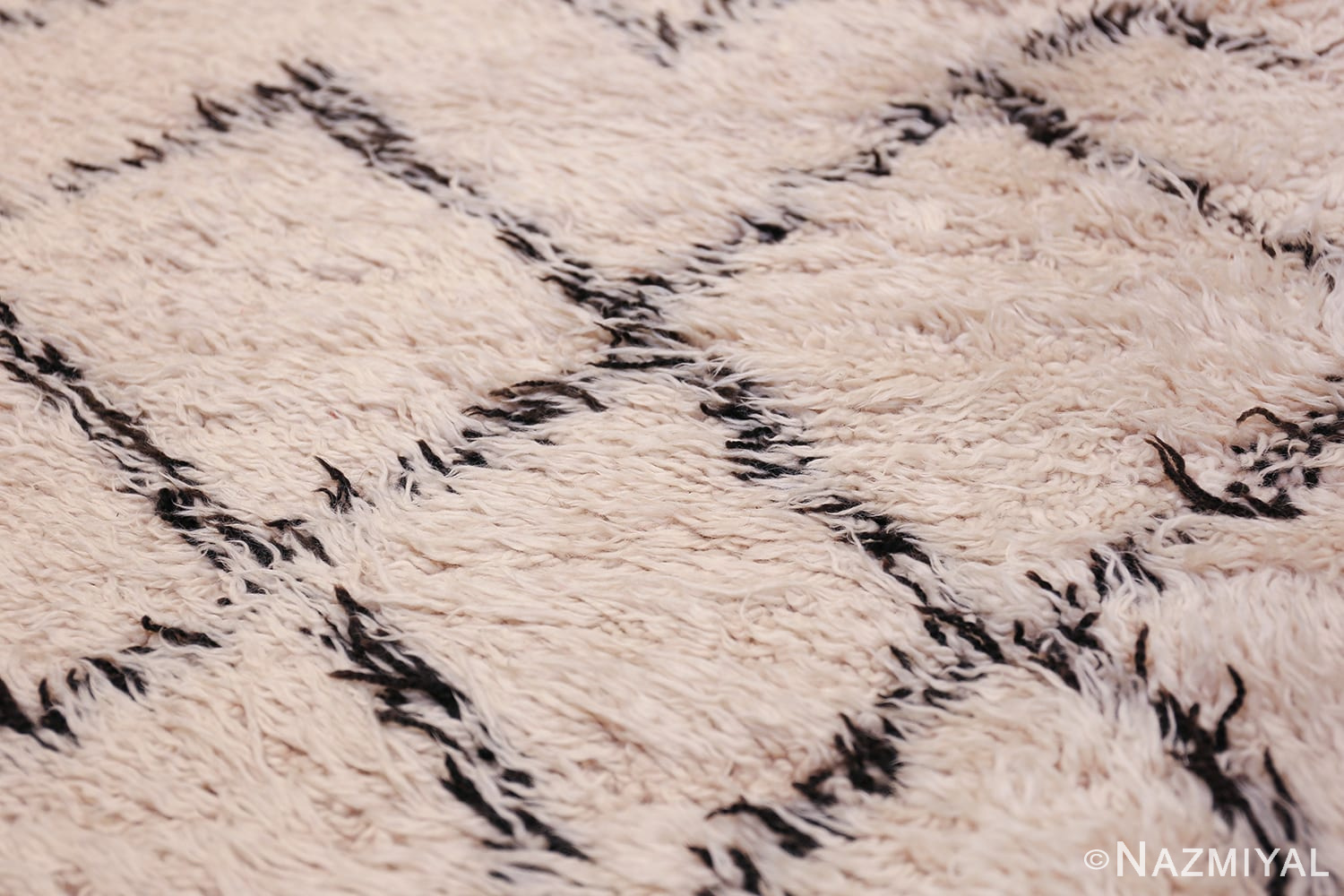 Soft Addition Moroccan Shaggy Beni Ourain Style Auckland AK01 Rugs in Cream Blue