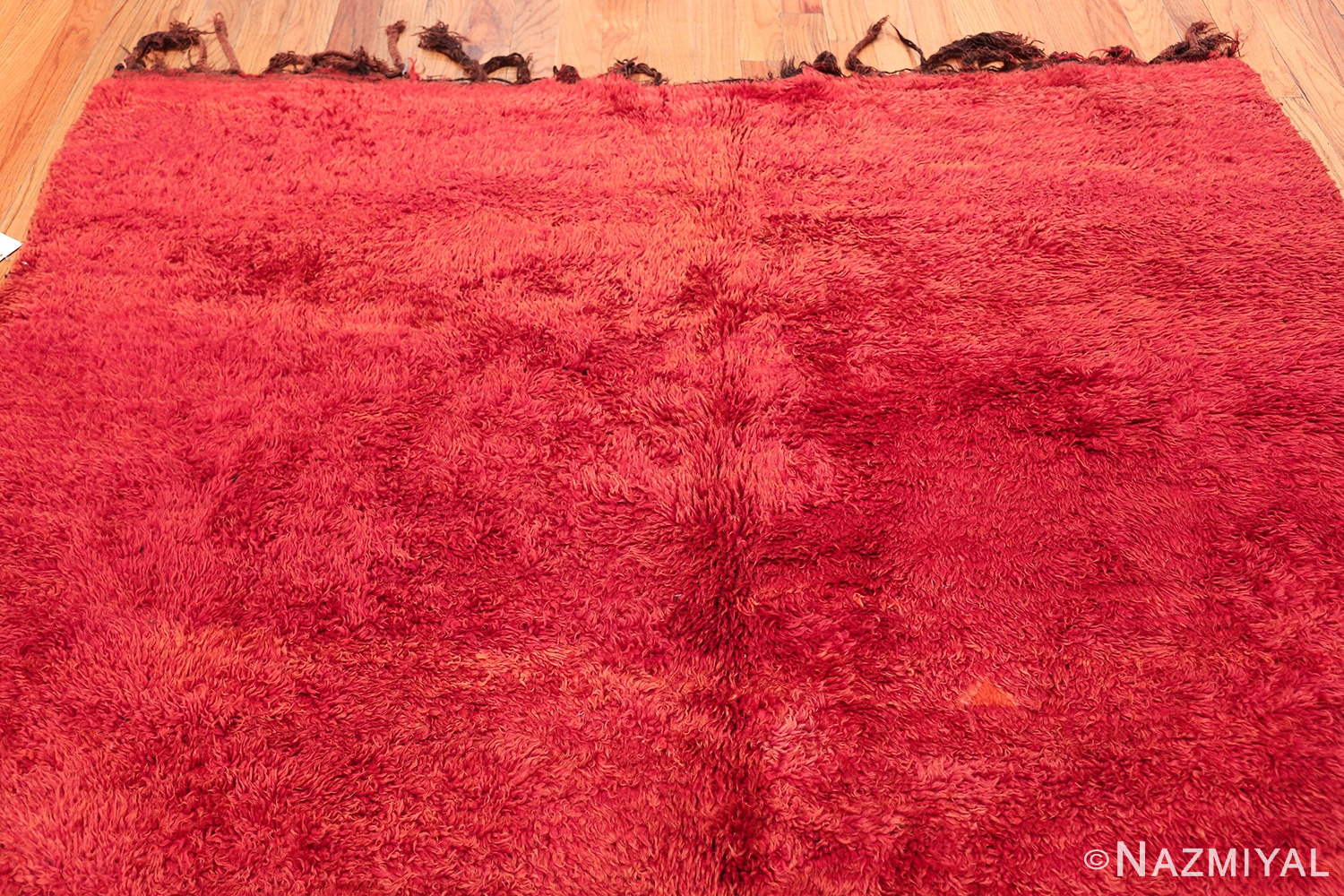 Vintage Moroccan Red Shag Berber Rug 49883 Nazmiyal Vintage Rugs