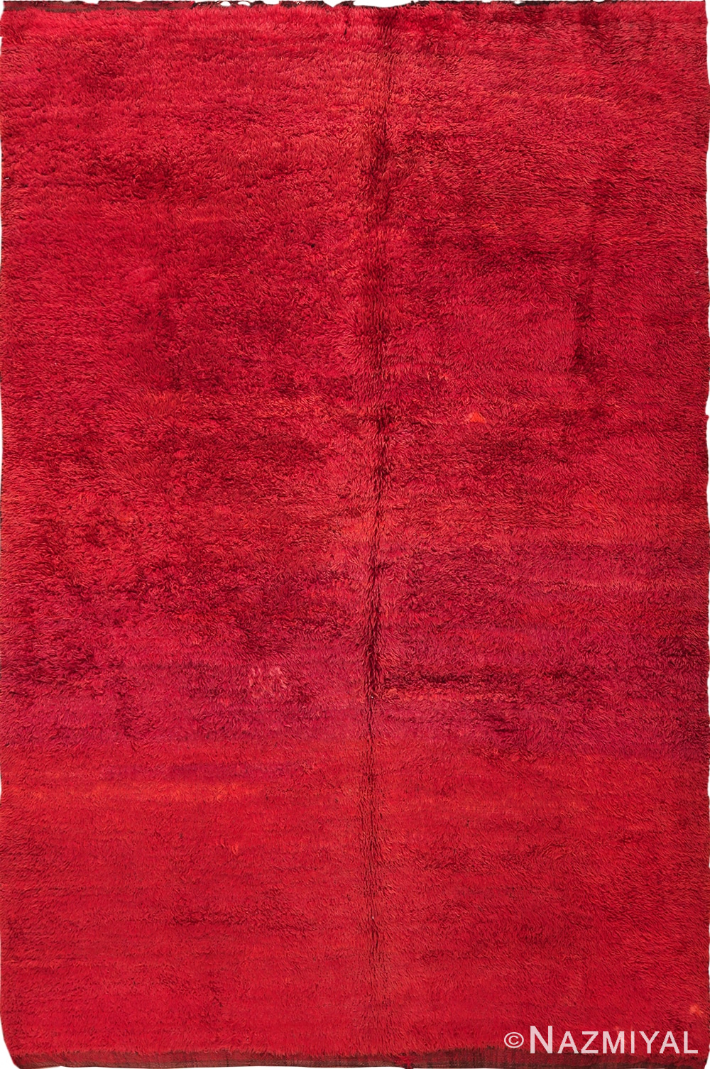 Vintage Moroccan Red Shag Berber Rug 49883 - Nazmiyal