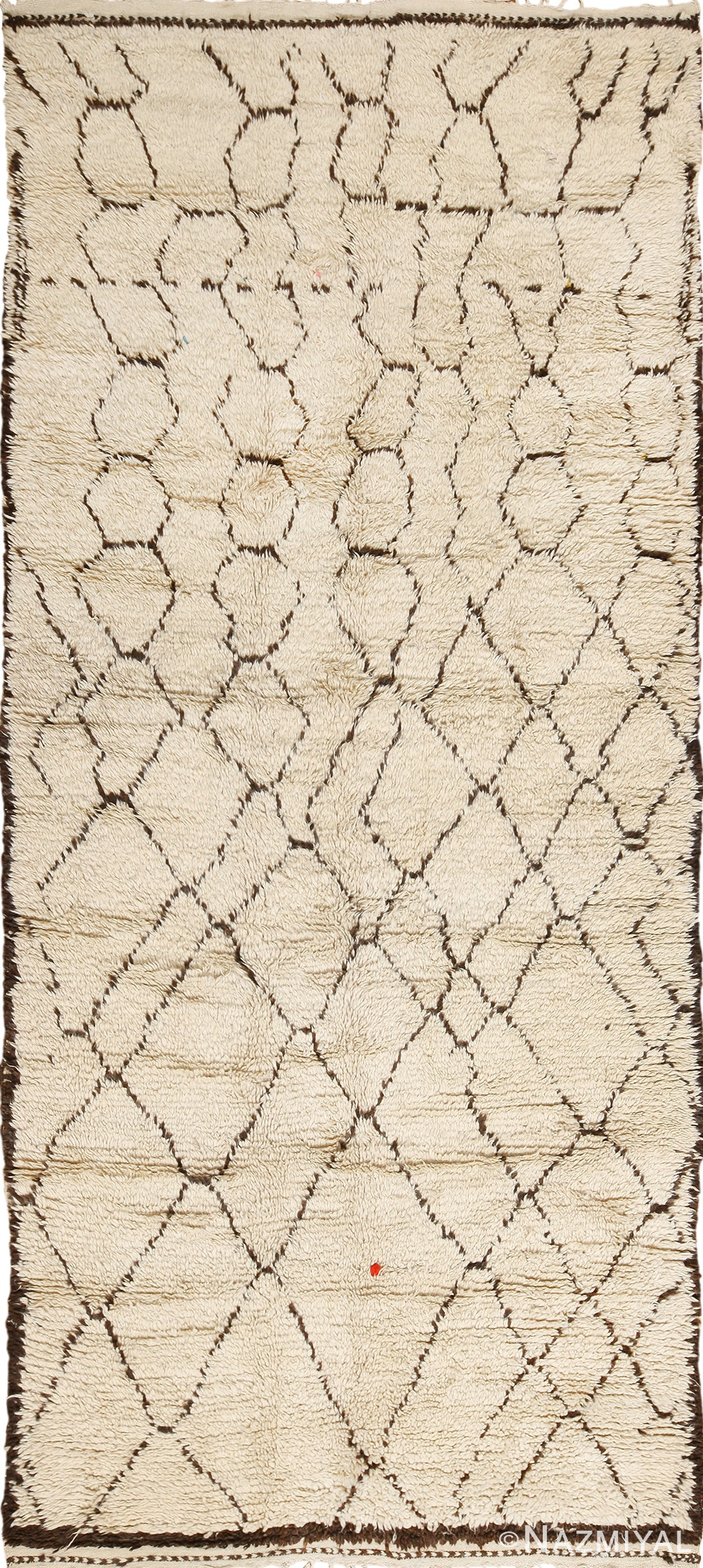 Ivory Vintage Beni Ourain Moroccan Rug 49888