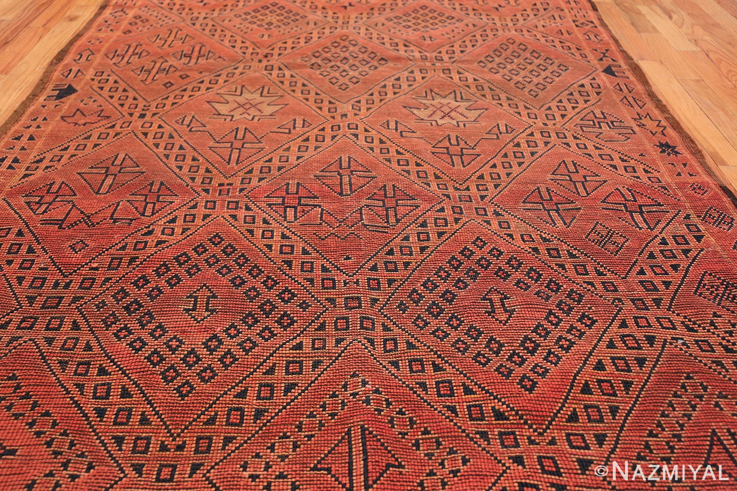 Vintage Room Size Double Sided Moroccan Rug 49880 Back Field Design Nazmiyal