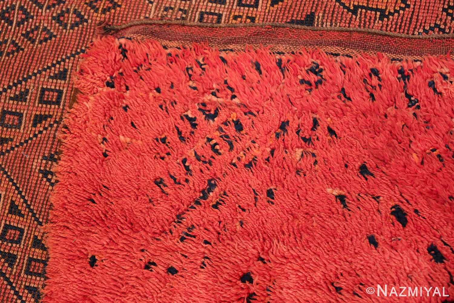 Vintage Room Size Double Sided Moroccan Rug 49880 Woven Knots Nazmiyal