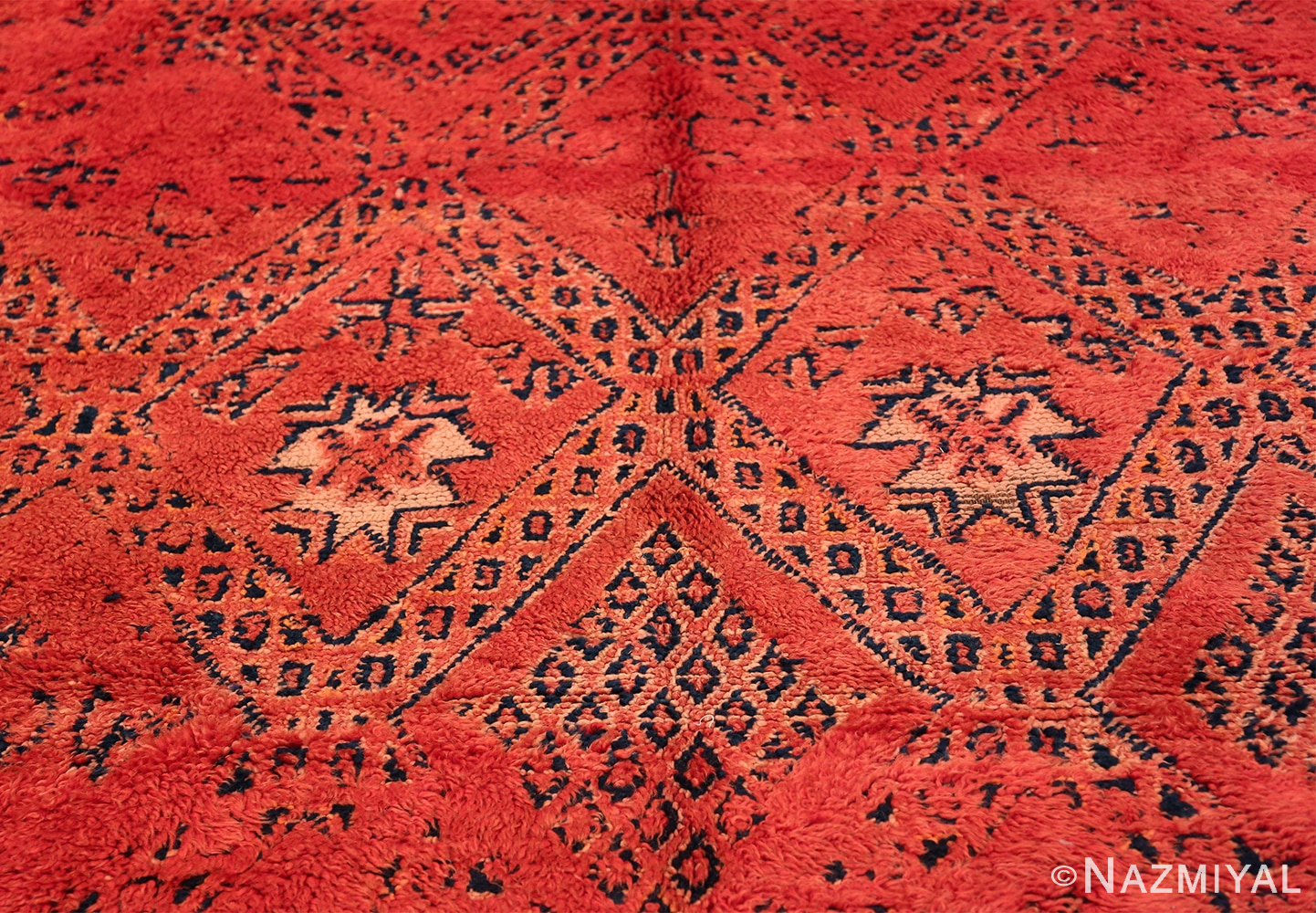 Vintage Room Size Double Sided Moroccan Rug 49880 Yellow Leaves Nazmiyal