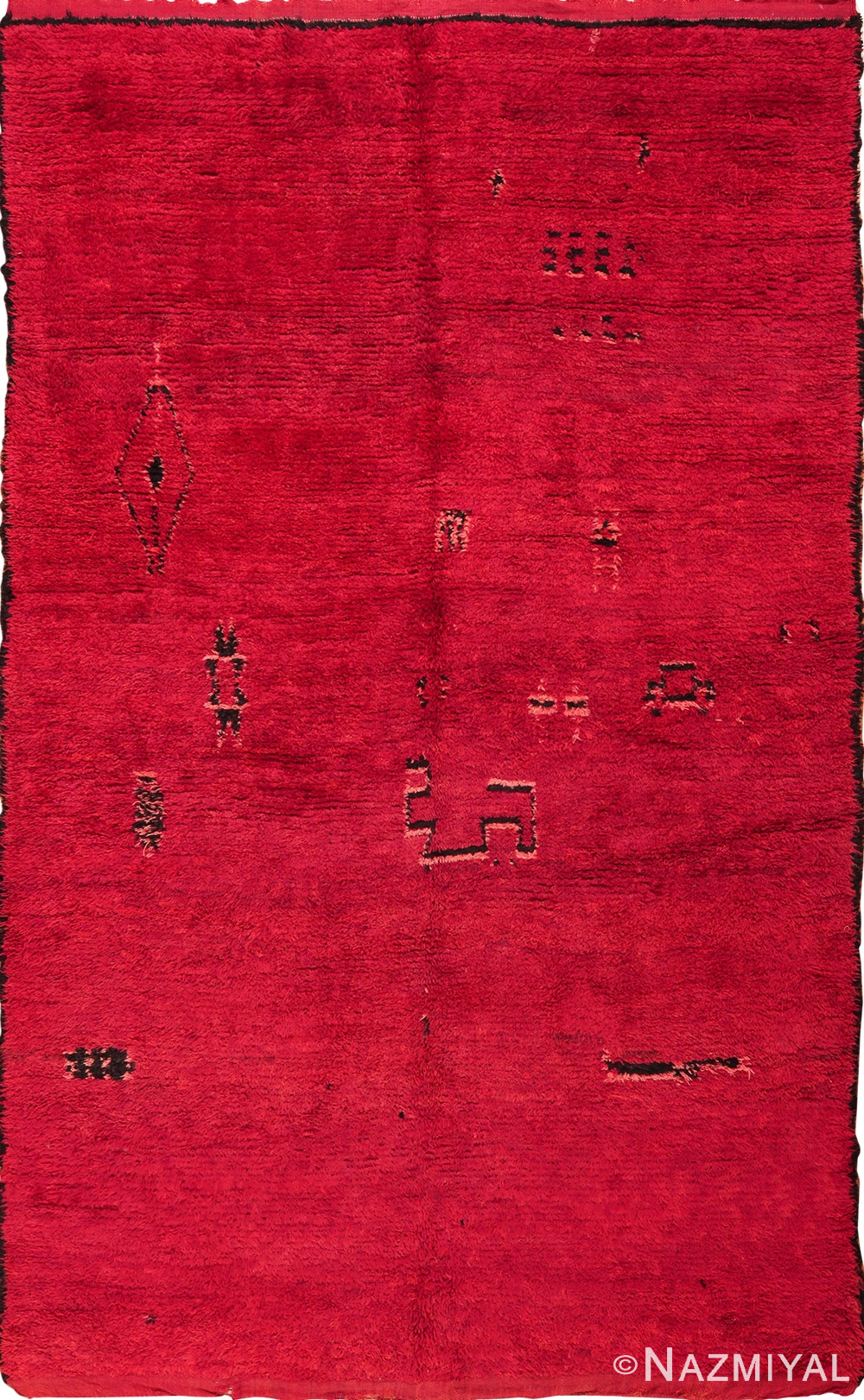Plush Red Moroccan Berber Rug 49884 - Nazmiyal