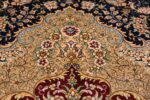 Animal Motif Silk Modern Chinese Rug 49923 Flower Wreath Nazmiyal