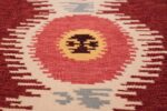 Large Vintage Scandinavian Swedish Kilim 49922 Pink Circle Nazmiyal