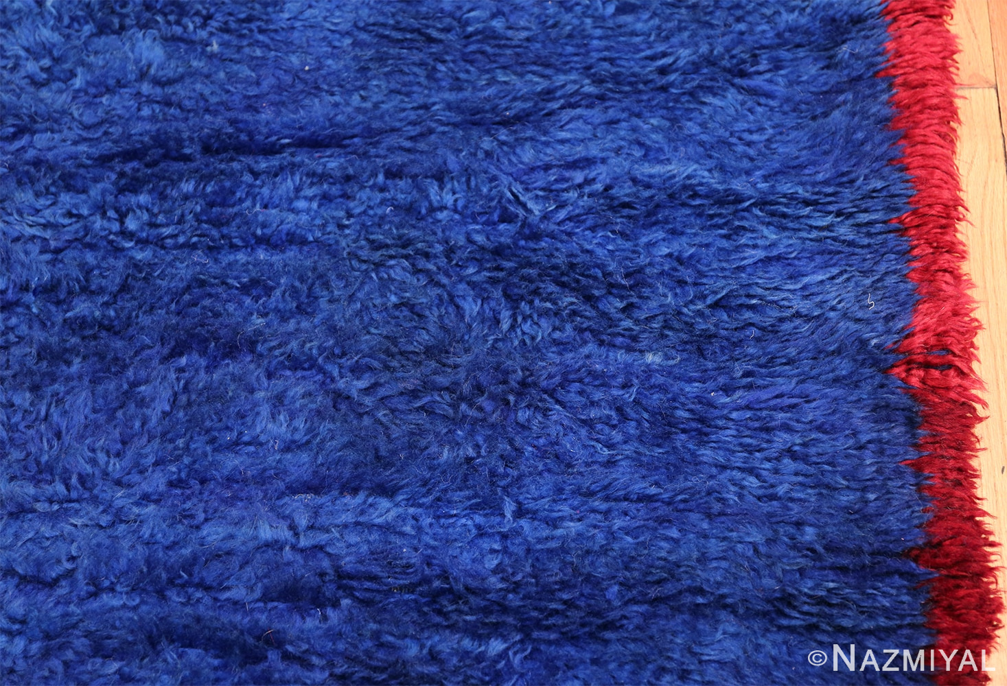 Blue Room Size Vintage Moroccan Rug 49915 Texture Closeup Nazmiyal