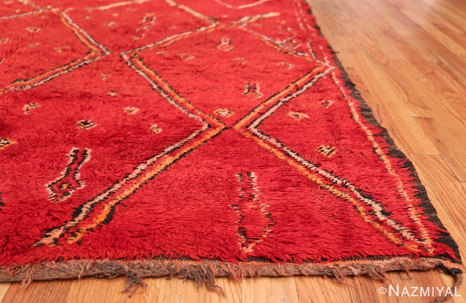 Double Sided Vintage Moroccan Rug 49916 Side Corner Nazmiyal