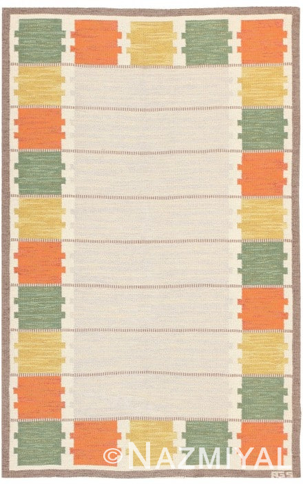 Picture of Vintage Swedish Rug by Anna Greta Sjöqvist 47001 - Nazmiyal