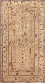 Decorative Antique Earth Tone Color Khotan Rug #49980 - Nazmiyal