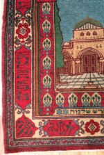 Antique Pictorial Temple Of Solomon Israeli Marbediah Rug #49979 from Nazmiyal Antique Rugs in NYC
