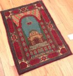 Antique Pictorial Temple Of Solomon Israeli Marbediah Rug #49979 from Nazmiyal Antique Rugs in NYC