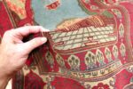 Antique Pictorial Temple Of Solomon Israeli Marbediah Rug #49979 from Nazmiyal Antique Rugs in NYC