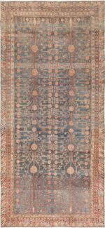Tribal Blue Grey Antique Pomegranate Khotan Rug #49481 - Namziyal