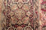 Cream Mauve Large Floral Antique Persian Kerman Rug #49953 - Nazmiyal