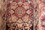 Cream Mauve Large Floral Antique Persian Kerman Rug #49953 - Nazmiyal