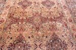 Cream Mauve Large Floral Antique Persian Kerman Rug #49953 - Nazmiyal