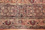 Cream Mauve Large Floral Antique Persian Kerman Rug #49953 - Nazmiyal