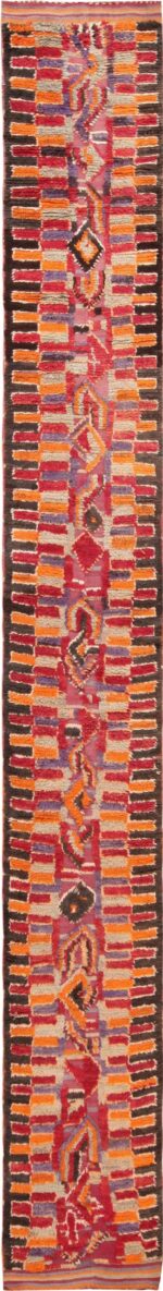 Funky Purple Vintage Moroccan Runner Rug #49942 from nazmiyal Antique Rugs in NYC