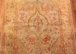 Gold Coral Small Antique Silk Turkish Kayseri Rug #49966 - Nazmiyal