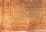 Gold Coral Small Antique Silk Turkish Kayseri Rug #49966 - Nazmiyal