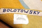 Vintage Gold Round Ilya Yulievich Bolotowsky Art Rug #49949 Nazmiyal