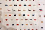 Ivory Antique Square Tribal caucasian Shahsavan Jajim #49933 from Nazmiyal Antique Rugs in NYC