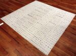 Ivory Antique Square Tribal caucasian Shahsavan Jajim #49933 from Nazmiyal Antique Rugs in NYC