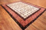 Ivory Room Size Antique Indian Agra Carpet #49959 - Nazmiyal