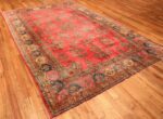 Red Room Size Antique Persian Kashan Rug #49905 from Nazmiyal Antique Rugs in NYC