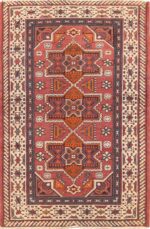 Small Antique Geometric Israeli Bezalel Rug 49975 from Nazmiyal