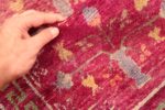 Small Pomegranate Design Antique Purple Silk Khotan Runner Rug #49970 - From Nazmiyal Antique Rugs in NYC.