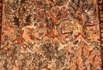 Small Vintage Silk Metallic Turkish Hereke Animal Rug #49991 from Nazmiyal Antique Rugs in NYC.