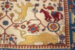 Tribal Ivory Antique Turkish Tuduc Hunting Rug #49957 - Nazmiyal