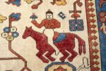 Tribal Ivory Antique Turkish Tuduc Hunting Rug #49957 - Nazmiyal