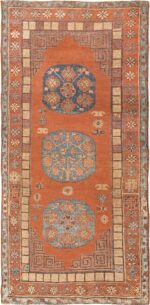 Tribal Rust Pomegranate Design Antique Khotan Rug #49965 - by Nazmiyal