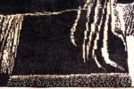 Vintage Black Cream French Art Deco Rug #49932 - Nazmiyal