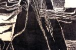 Vintage Black Cream French Art Deco Rug #49932 - Nazmiyal