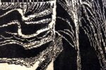 Vintage Black Cream French Art Deco Rug #49932 - Nazmiyal