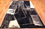 Vintage Black Cream French Art Deco Rug #49932 - Nazmiyal